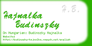 hajnalka budinszky business card